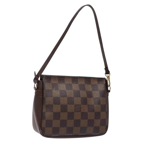 LOUIS VUITTON Damier Ebene Trousse Makeup Pouch N51982 LV Auth 136912 - Picture 1 of 16